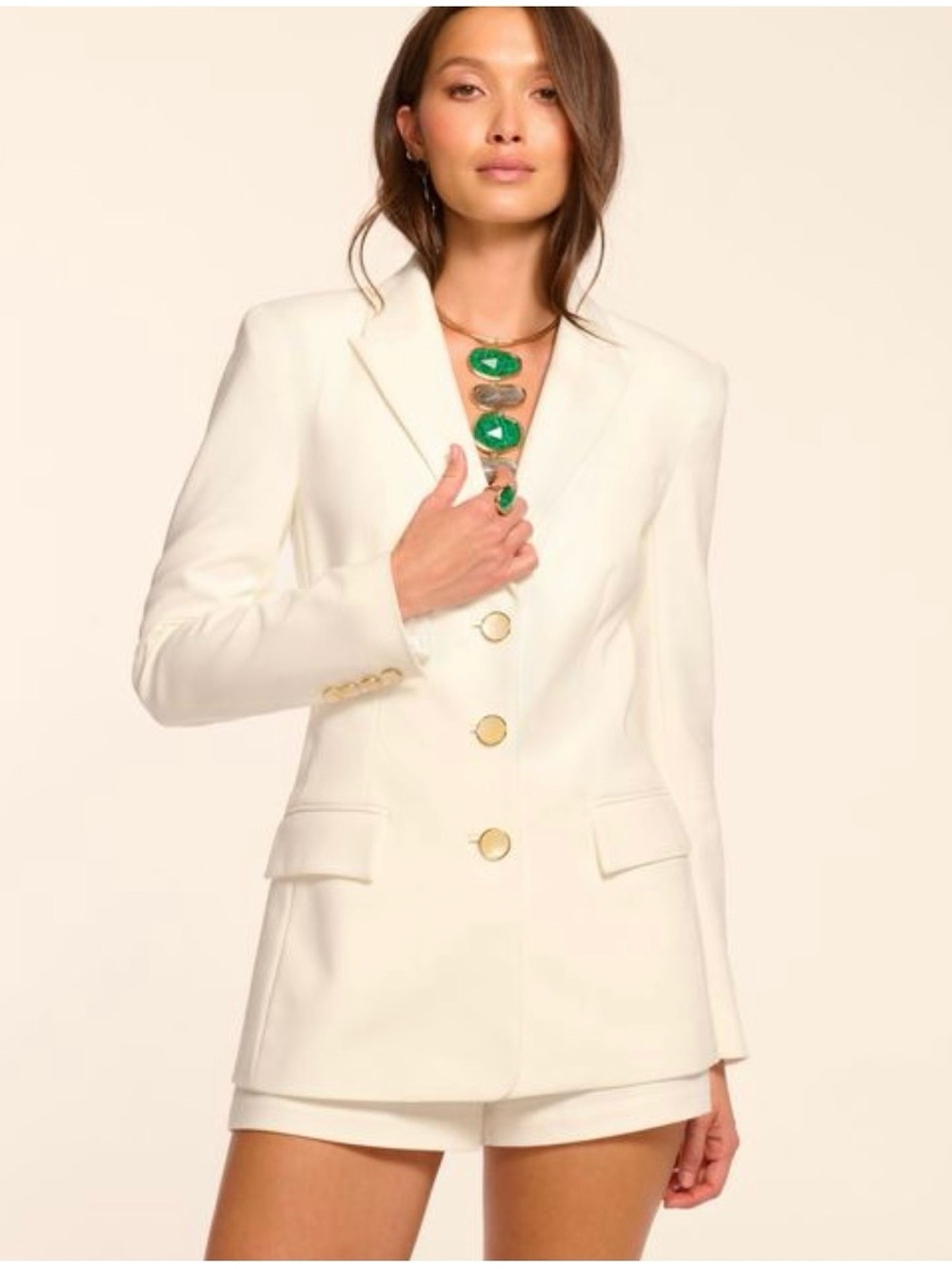 NWT Ramy Brook Cherie Tailored Blazer - Ivory